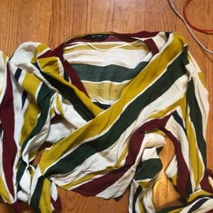 Zara Basics Collection Striped Wrap Crop Top